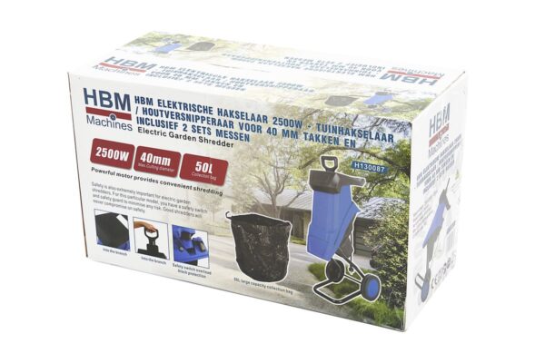 HBM Elektrische Hakselaar 2500W - Tuinhakselaar / Houtversnipperaar inclusief 2 sets messen - Afbeelding 15