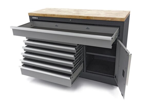 HBM 7 Laden 132 Cm. Professionele Gereedschapskast, Werkbank Met Deur voor Werkplaatsinrichting - Image 9