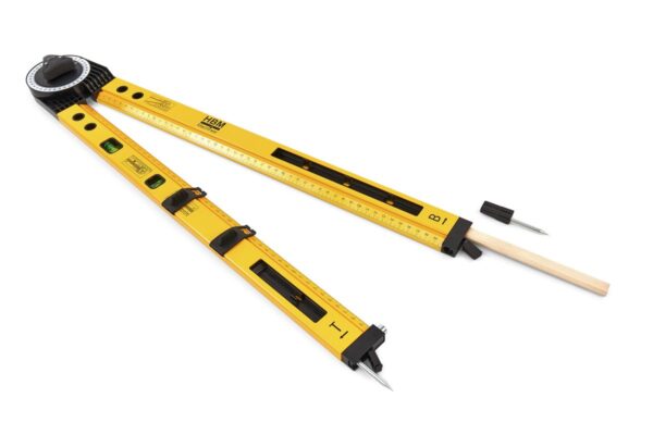 HBM 2 x 500 mm Universele Waterpas, Blokhaak, Zweihaak, Cirkeltrekker. - Afbeelding 2