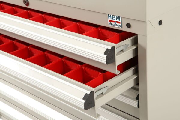 HBM gereedschapskast met bakjes en tussenschotten, 8 laden, 88 x 58 x 105 cm beige - Afbeelding 6