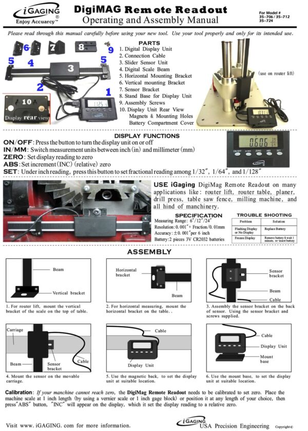 HBM 900 mm Digitale liniaal met Uitleeskast - Afbeelding 4