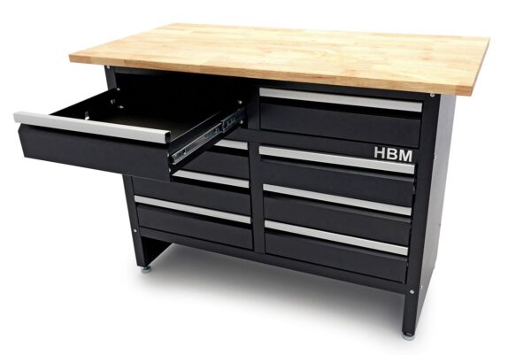 HBM 120 Cm Werkbank Met 8 Laden en Massief Houten Werkblad - Afbeelding 7
