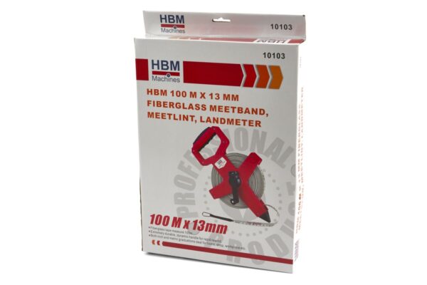 HBM 100 m x 13 mm Fiberglass Meetband, Meetlint, Landmeter - Afbeelding 8
