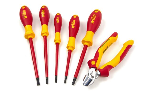 WIHA 33969 Gereedschapset Elektricien Schroevendraaiers, Zijkniptang 6 Delig in Etui