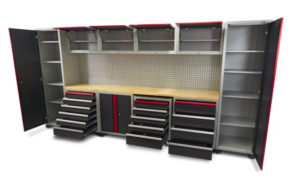 HBM professional deluxe modulair werkplaatssysteem, 16-delig, zwart rood - Image 8