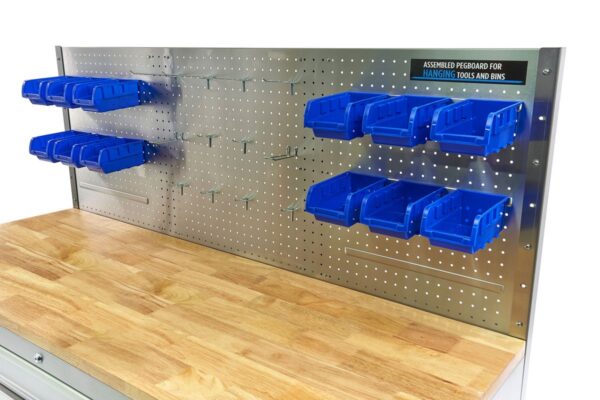HBM 158 cm 10 Laden Werkbank met Deur en Achterwand - RVS - Afbeelding 10