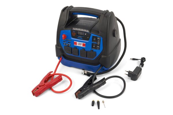 HBM Professionele Auto Startbooster, Jumpstarter Accu Booster, 230 V, 12 V, 22 Ah