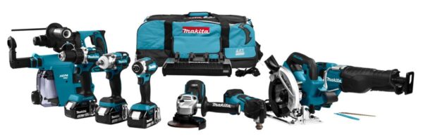 Makita 18 Volt Combiset voor (slag)schroeven, (klop)boren, slijpen, zagen en monteren en met multitool