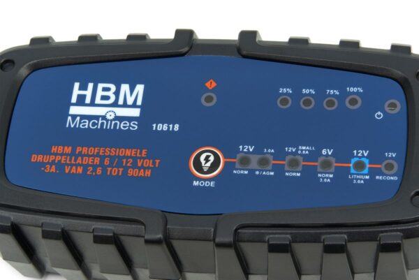 HBM Druppellader 6 / 12 Volt – 3A. Van 2,6 tot 90AH - Afbeelding 3