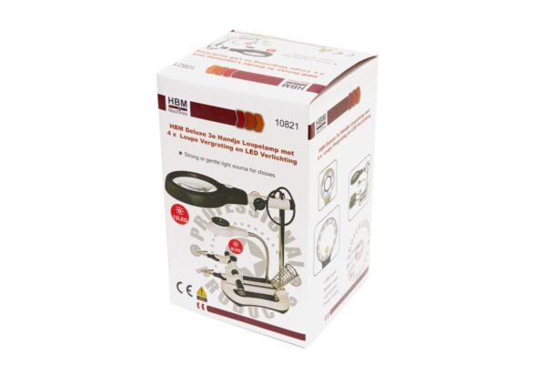 HBM Deluxe 3e Handje Loupelamp met 4 x  Loupe Vergroting en LED Verlichting - Afbeelding 8
