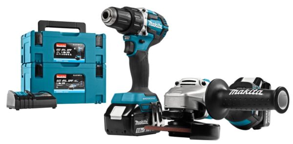 Makita 18 Volt Combiset boren, schroeven en slijpen