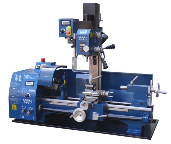 HBM vario metaaldraaibank, freesmachine compleet 250 x 550 inclusief BF 16 boorkop