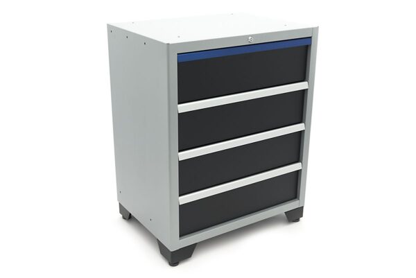 HBM 4 Laden Deluxe Professionele Gereedschapskast voor Werkplaatsinrichting zwart blauw - Afbeelding 2