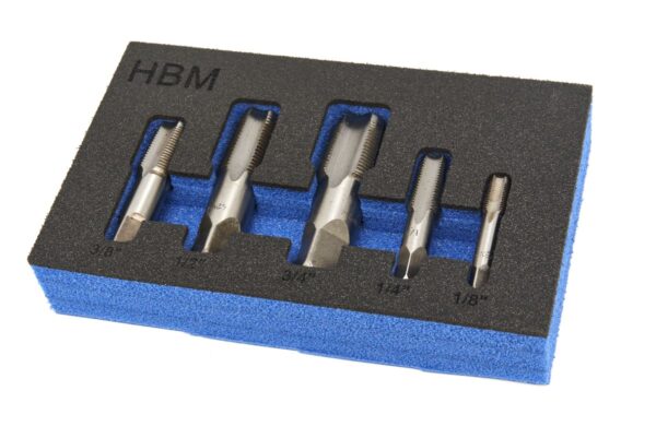 HBM NPT tappenset voor pijpen en buizen 5-delig - Afbeelding 3