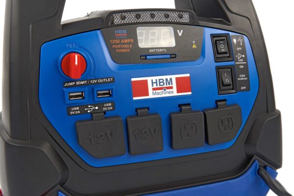 HBM Professionele Auto Startbooster, Jumpstarter Accu Booster, 230 V, 12 V, 22 Ah - Afbeelding 5