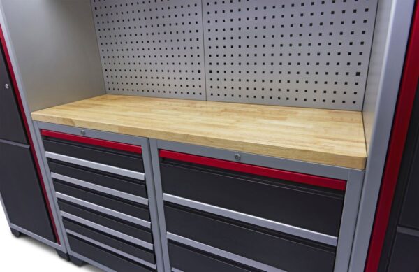 HBM professional deluxe modulair werkplaatssysteem, 16-delig, zwart rood - Image 16