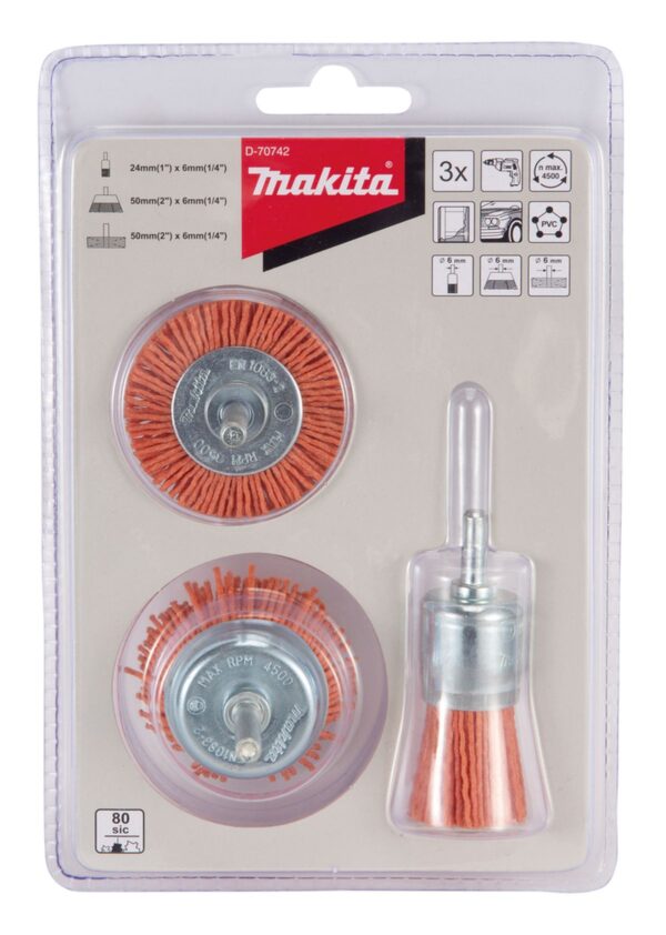 Makita Borstelset Nylon 3-delig D-70742 - Afbeelding 3