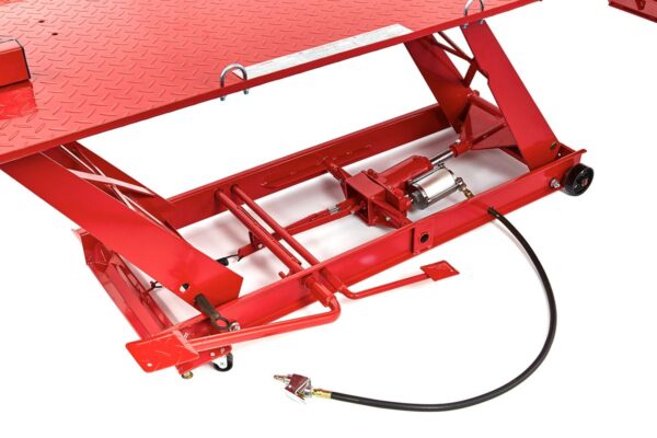 HBM 450 kg Motorheftafel Hydraulisch en Pneumatisch Met Luxe voorwielklem, Rood - Afbeelding 4