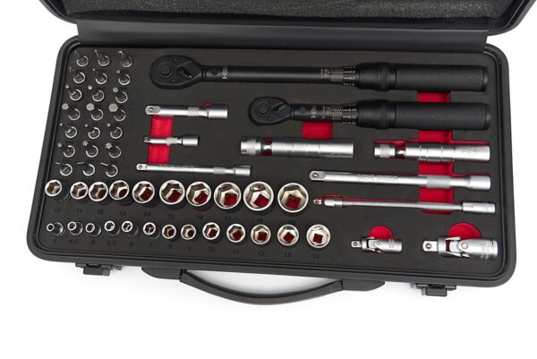 HBM momentsleutel set 55-delig, 1/4 en 3/8 inch, 1 - 5 en 10 - 60 Nm - Afbeelding 2