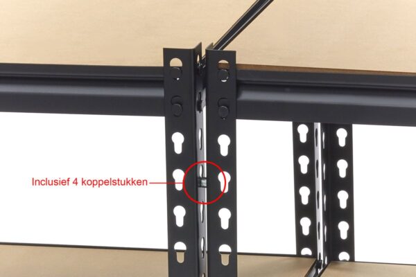 HBM 2 Delige Professionele Extra Brede Legbordstelling / Garagestelling 5 x 60 Kg - Afbeelding 6