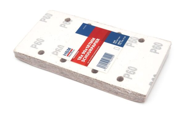 HBM vlakschuurpapier 90x187 mm K60, K80, K120 18 stuks - Afbeelding 4