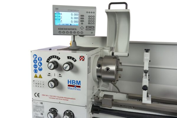 HBM 360 x 1000 Industriële Compleet Metaaldraaibank met Grote Doorlaat Met 3 Assig LCD Digitaal Uitleessysteem- 230 Volt - Afbeelding 9