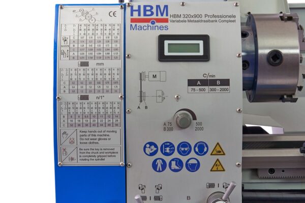 HBM 320 x 900 Professionele Variabele Metaaldraaibank Compleet - Bild 15
