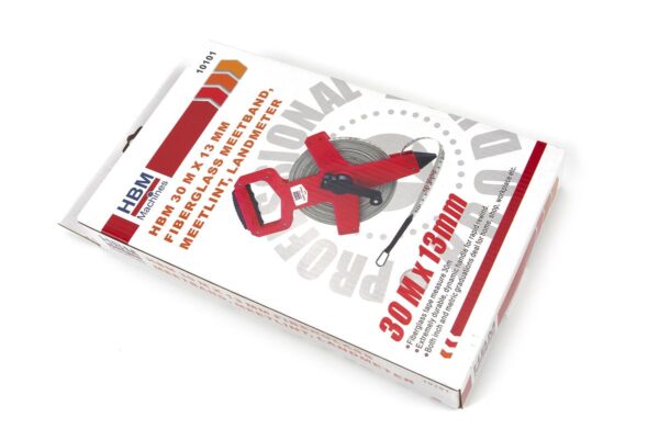 HBM 30 m x 13 mm Fiberglass Meetband, Meetlint, Landmeter - Afbeelding 8