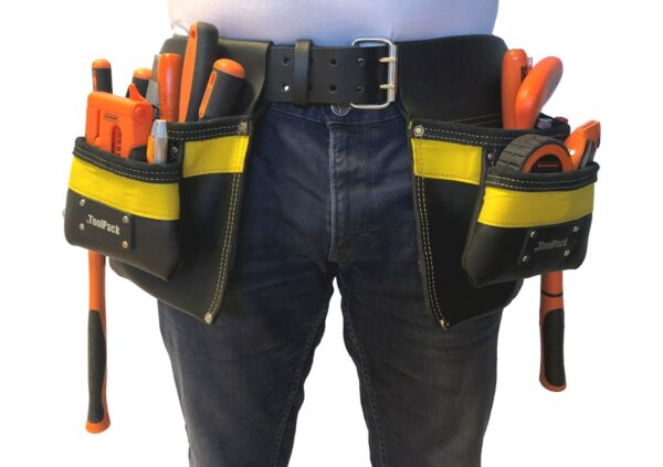 ToolPack Industriële gereedschapsgordel, 2 afneembare holsters, Verstelbare Leren Riem, Metalen Gesp - Image 4