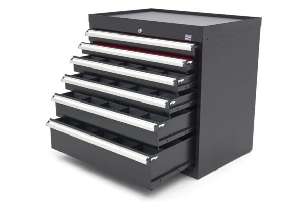 HBM 6 Laden Profi Gereedschapskast 88 x 58 x 80 cm zwart - Afbeelding 4