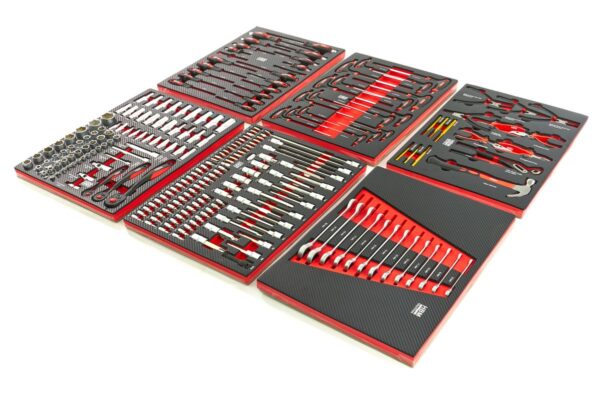 HBM 245 Delige Premium Gereedschapsvulling voor Gereedschapswagen - ROOD - Afbeelding 4