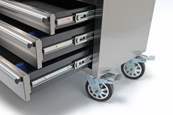 HBM Gereedschapswagen met Houten Werkblad - 122 cm - RVS - Afbeelding 4