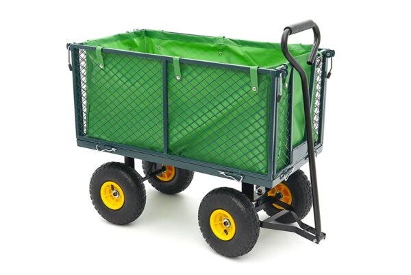 HBM 100 Kg Trekkar, Bolderwagen, Tuinkar Met 86 x 46 x 38 cm Laadbak Inclusief Canvas Zak - Image 3