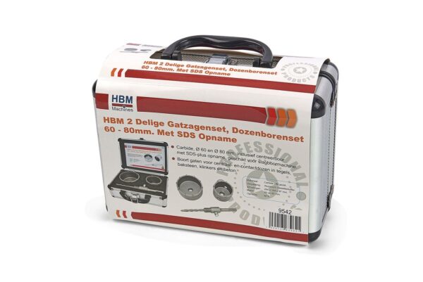 HBM 2 Delige Gatzagenset 60 - 80mm Met SDS Opname - Image 6