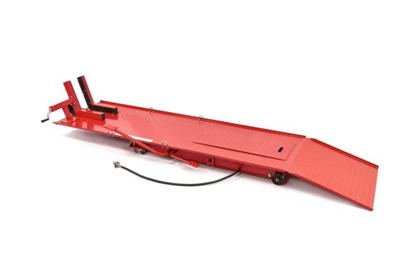HBM 450 kg Motorheftafel Hydraulisch en Pneumatisch Met Luxe voorwielklem, Rood - Afbeelding 10