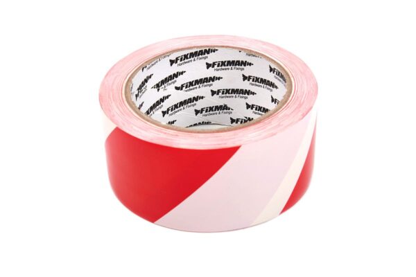 Silverline 50 mm x 33 meter Rood Wit Veiligheidstape