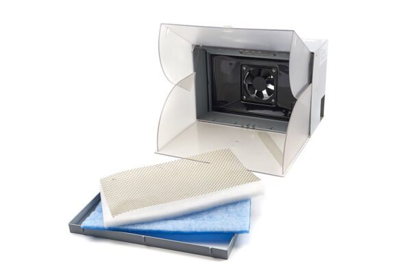 HBM Airbrush Spuitcabine met verlichting, Afzuiging, Draaiplateau - Afbeelding 3