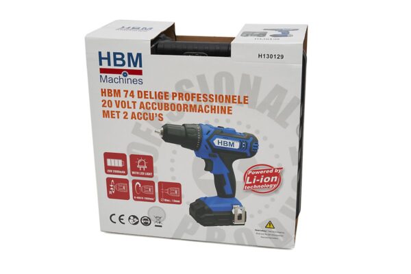 HBM Professionele Accuschroefboormachine 74-delig 20 Volt - Image 16