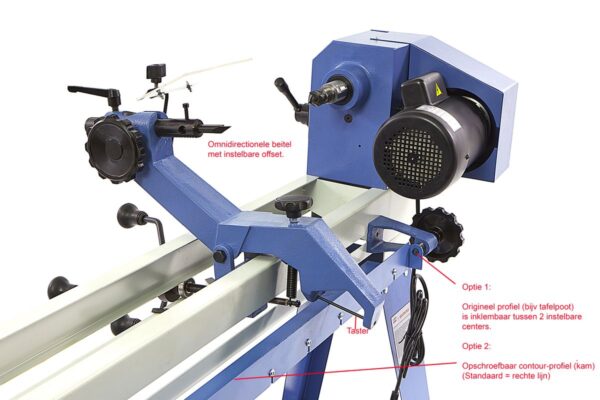 HBM 1100 Variabele Houtdraaibank met Kopieerinrichting - Afbeelding 5