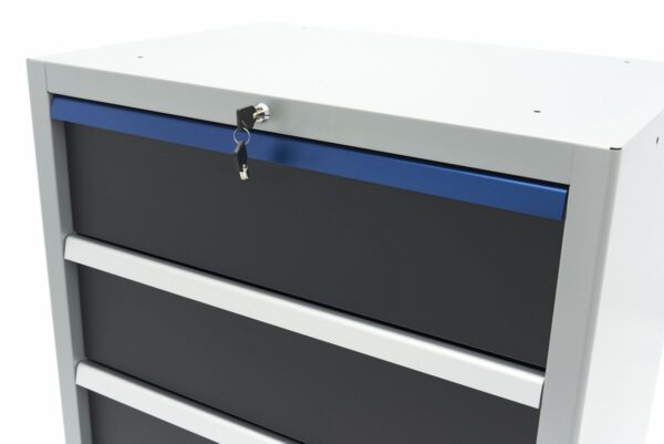 HBM 4 Laden Deluxe Professionele Gereedschapskast voor Werkplaatsinrichting zwart blauw - Afbeelding 7