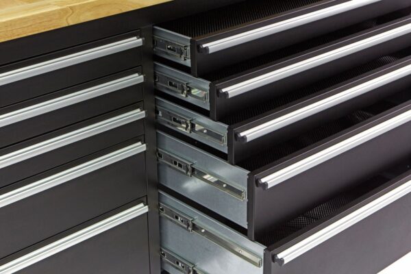 HBM 182 cm Werkbank met Kastenwand en Houten Blad Zwart - Image 9