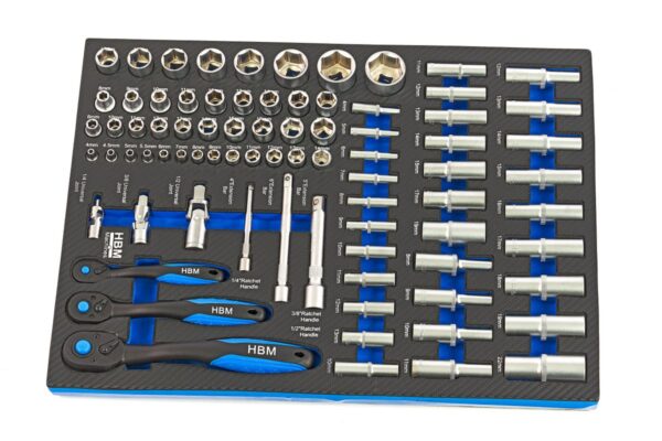 HBM 262 Delige Premium Gereedschapsvulling voor Gereedschapswagen - BLAUW - Afbeelding 4