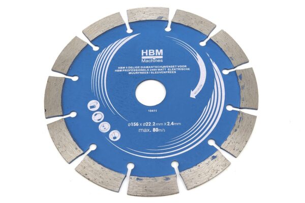 HBM 5 Delige Diamantschijvenset voor  HBM Professionele 2400 Watt  Elektrische Muurfrees / Sleuvenfrees - Afbeelding 2