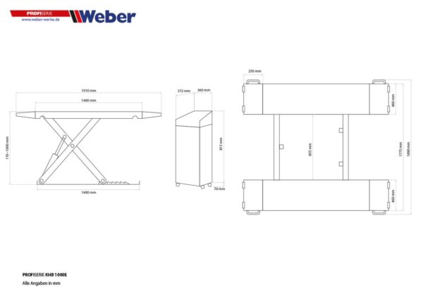 Weber Professionele 3 Ton Elektrische Autopoetsbrug, Poetsbrug, Schaarbrug - 230 Volt - Afbeelding 6
