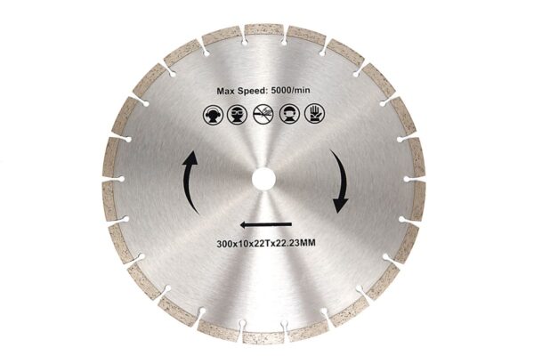 HBM 300 mm Zaagblad voor HBM Professionele 40 Volt 5,0 AH Li-ion Betonzaag / Bandenzaag / Motorslijper 1300W Inclusief 2 x 300mm Zaagblad en Inclusief 4 x Li-ion Accu’s