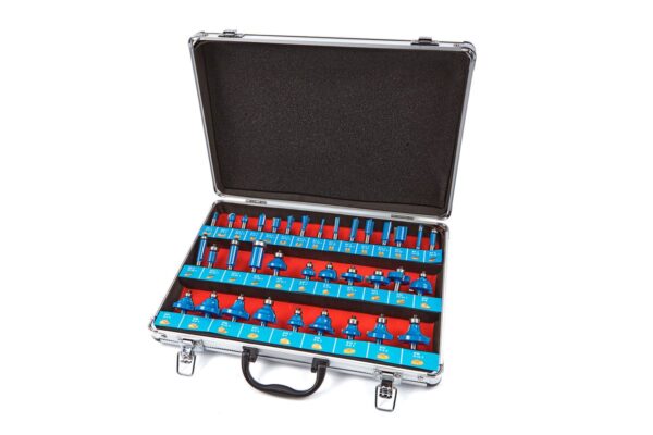 HBM 35-delige houtfrezenset â€“ 8mm schacht, hardmetaal, diverse profielen