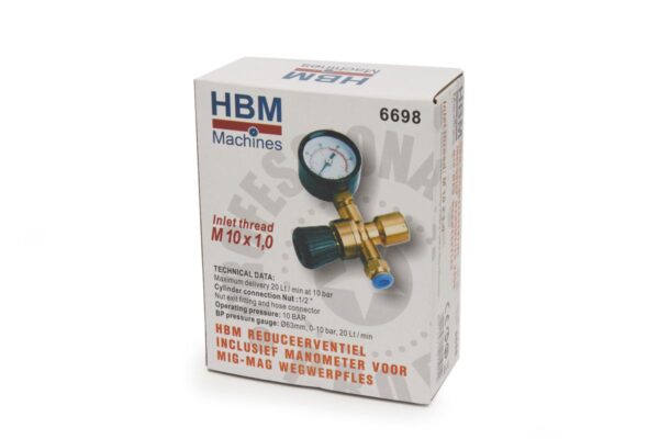 HBM Reduceerventiel inclusief manometer voor MIG-MAG Wegwerpfles - Afbeelding 5