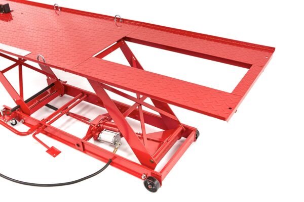 HBM 450 kg Motorheftafel Hydraulisch en Pneumatisch Met Luxe voorwielklem, Rood - Afbeelding 7
