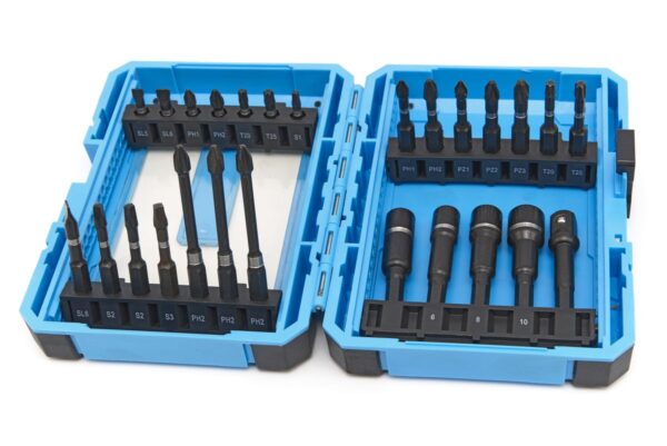 HBM 26 Delige Professionele Impact Schroef Bitset en Dopsleutelset Met HEX Opname - Afbeelding 2