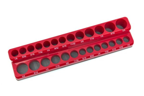 HBM magnetische accessoirehouder voor 26 stuks 1/4 inch Engelse maten, rood - Afbeelding 4